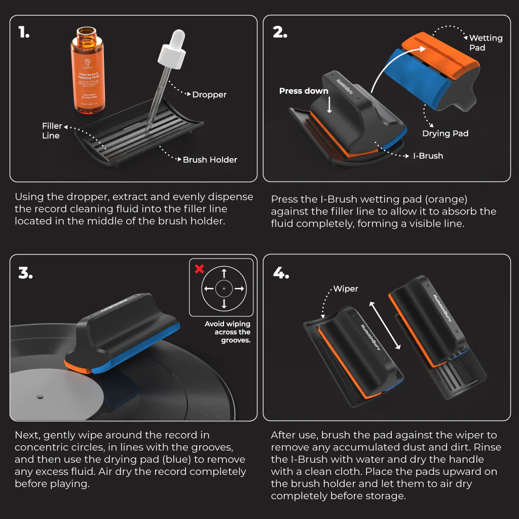 HumminGuru I Brush - Kit de nettoyage de disques vinyles
